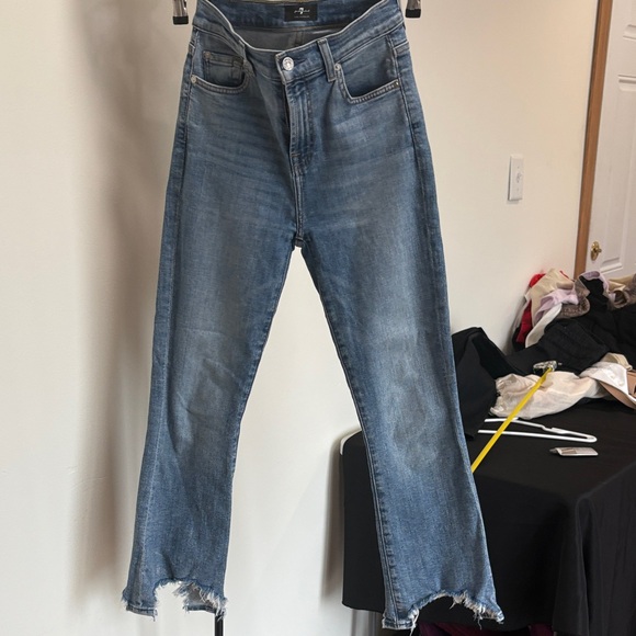 7 For All Mankind Denim - Stylish Blue Distressed Women Jeans 26” Inseam